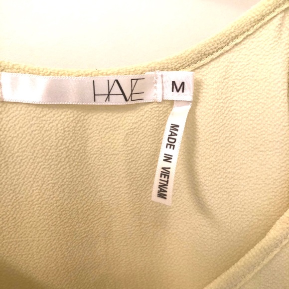 Have - Pastel Yellow Crochet Hemline Adjustable Spaghetti Straps Crop Top Sz: M - Picture 4 of 6